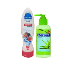 کرم آبرسان انشور بوسوم مدل آلوئه ورا حجم 250 میلی لیتر به همراه کرم مرطوب کننده مدل میوه های قرمز حجم 200 میلی لیتر