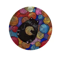 آینه جیبی طرح گربه و کاموا کد ai3