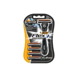 خود تراش بیک مدل Flax 3 Hybrid به همراه تیغ یدک بسته 4 عددی