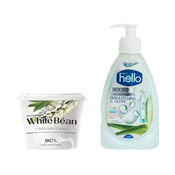 کرم مرطوب کننده هلو فرش مدل آلوئه ورا حجم 330 میلی لیتر به همراه کرم مرطوب کننده بیول مدل White Bean حجم 250 میلی لیتر