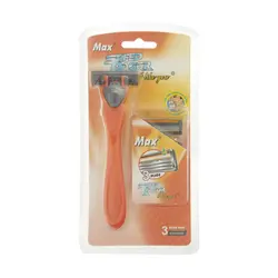 خود تراش مکس مدل K-2.3A به همراه تیغ یدک بسته 4 عددی