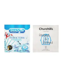 کاندوم چرچیلز مدل Ribbed and Dotted بسته 3 عددی به همراه کاندوم شادو مدل Anti Bacterial بسته 3 عددی