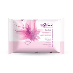 دستمال مرطوب بانوان یونی لد مدل Feminine Intimate بسته 20 عددی