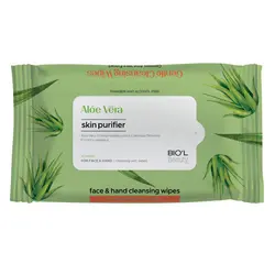 دستمال مرطوب بیول حاوی عصاره آلوئه ورا بسته 10 عددی