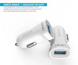 شارژر فندکی تک پورت الدینیو LDNIO 1000mA ios & Micro USB Car Charger | DL-C17