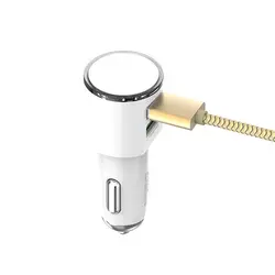 شارژر فندکی دو پورت سریع الدینیو LDNIO Silver Rim 3.4A Car Charger | DL-C29