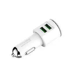 شارژر فندکی دو پورت سریع الدینیو LDNIO Silver Rim 3.4A Car Charger | DL-C29