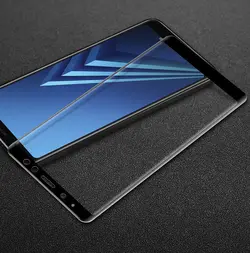 محافظ صفحه نمایش شیشه ای با پوشش قسمت منحنی 9D full glass | Galaxy A8 2018