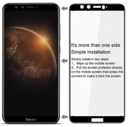 محافظ صفحه نمایش شیشه ای دور چسب با پوشش منحنی full Cover glass | Honor 9 lite