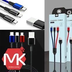 کابل شارژ و دیتا WUW X101 Charge & Data 3 in 1 Cable