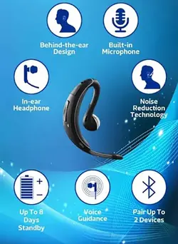 هندزفری تک گوش جبرا JABRA WAVE Wind Noise Reduction Headphone | BT3040