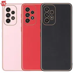 قاب محافظ سامسونگ Leather Gold Plated Cover | Galaxy A53 5G