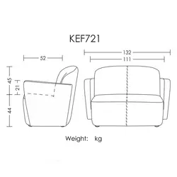 مبل دو نفره KEF-721