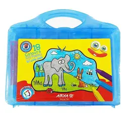 پاستل ۱۸ رنگ آریا مدل کیفی پلاستیکی