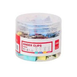 گیره دوبل رنگی سایز 19 میلی متر دلی مدل 8555A (بسته 40 عددی)