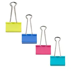 گیره دوبل رنگی سایز 25 میلی متر دلی مدل 8554A (بسته 48 عددی)