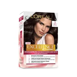 کیت رنگ موی شماره 3 لورال مدل اکسلانس رنگ بلوط تیره