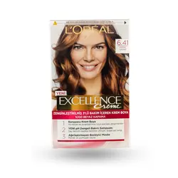 کیت رنگ مو لورآل شماره 6.41 سری EXCELLENCE رنگ فندقی