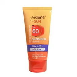کرم ضد آفتاب رنگی SPF60 فاقد جاذب های شیمیایی آردن مناسب پوست های خشک و حساس 50 گرم
