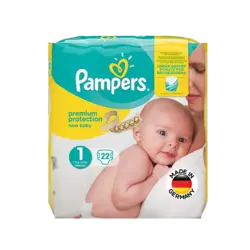 پوشک سایز ۱ پمپرز مدل Premium بسته ۲۲ عددی