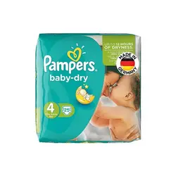 پوشک سایز ۴ پمپرز مدل baby dry بسته ۲۵ عددی