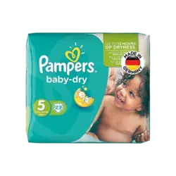 پوشک سایز ۵ پمپرز مدل baby dry بسته ۲۳ عددی