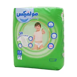 پوشک مولفیکس سایز ۶ خیلی خیلی بزرگ مخصوص کودکان بالای ۱۵ کیلوگرم 28 عدد
