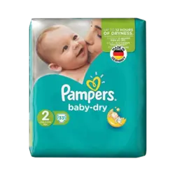 پوشک سایز ۲ پمپرز مدل Baby Dry بسته ۳۳ عددی