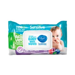 دستمال مرطوب کودک آلوئه ورا دافی مناسب پوست حساس 70 عدد