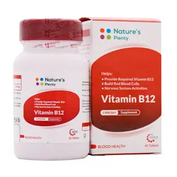 خرید و قیمت قرص ویتامین B12 500 میکروگرم نیچرز پلنتی 60 عدد
