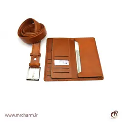 ست چرم کیف و کمربند مردانه mrc131-15