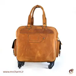 چمدان عسلی تمام چرم mrc168-16