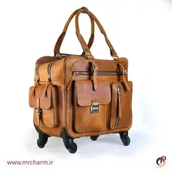 چمدان عسلی تمام چرم mrc168-16