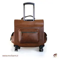 چمدان تمام چرم قهوه ای تیره mrc168-13