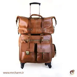 ست چمدان و ساک چرم کلاسیک mrc168-14