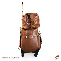 ست چمدان و ساک چرم کلاسیک mrc168-14