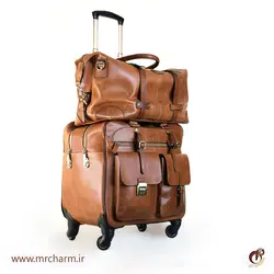ست چمدان و ساک چرم کلاسیک mrc168-14