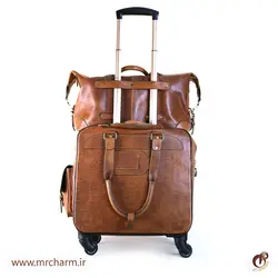 ست چمدان و ساک چرم کلاسیک mrc168-14