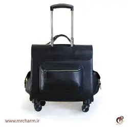 چمدان مشکی خلبانی تمام چرم mrc168-11