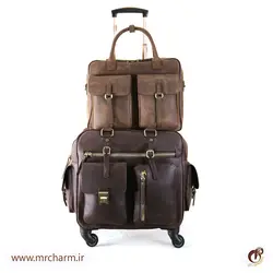 ست کیف و چمدان چرم کلاسیک mrc168-19