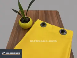 پرده آماده کتان گارنت لیمویی