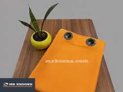 پرده آماده کتان گارنت نارنجی