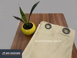 پرده آماده مخمل گارنت کرم