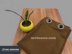 پرده آماده کتان گارنت شکلاتی