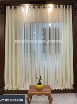 پرده آماده کتان گارنت شیری