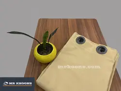 پرده آماده کتان گارنت کرم