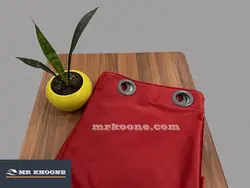 پرده آماده مخمل گارنت قرمز