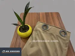 پرده آماده مخمل گارنت قهوه ای