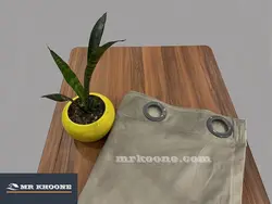 پرده آماده مخمل گارنت موشی