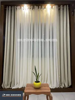 پرده آماده مخمل گارنت موشی